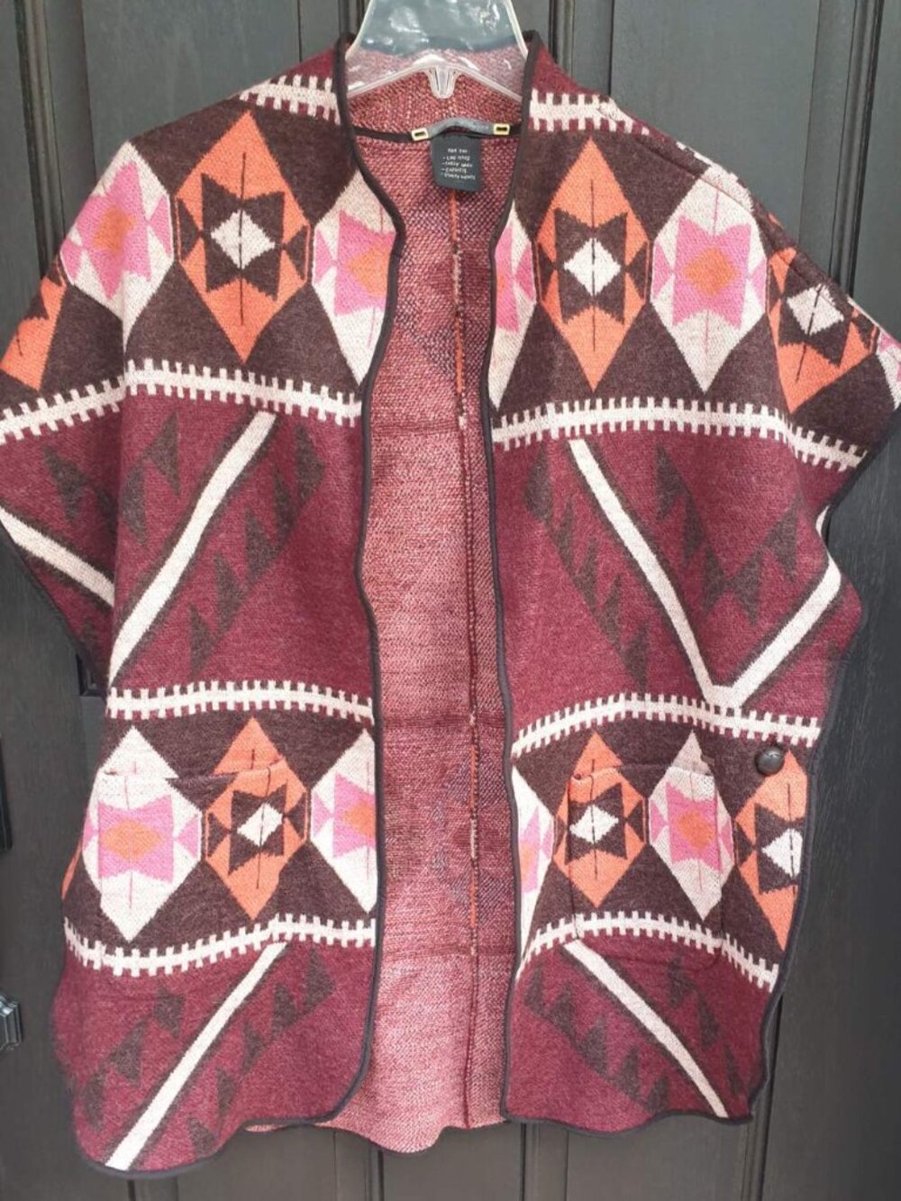 Women 100% Wool Vest Cape Fall Winter Fashion Casual Everyday Wear Size S to M
